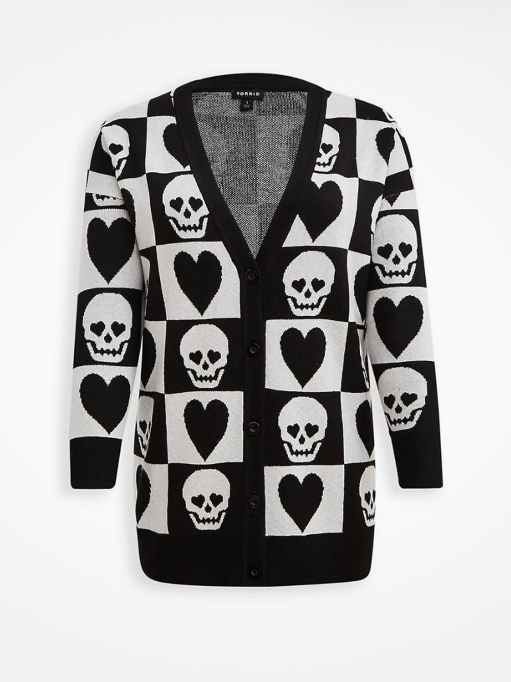 6x Boyfriend Black & White Skull Heart Knit Cardigan - Picture 8 of 11